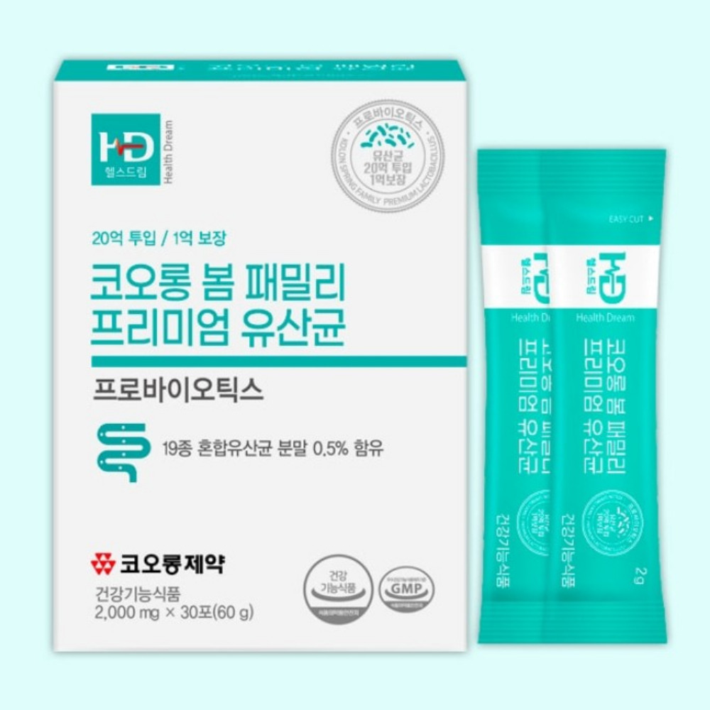코오롱제약 코오롱 봄패밀리 프리미엄 유산균 다이렉트 20억 피부면역 30포, 1개 - 상품 이미지
