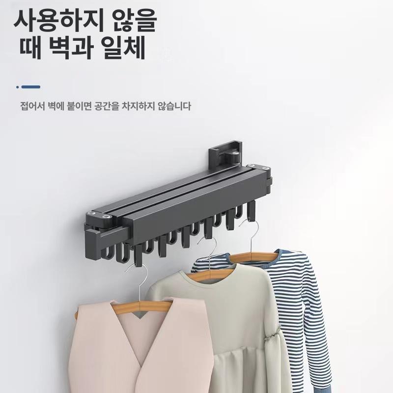 솔비에 공중부양빨래건조대 접이식 창문형 무타공 블랙 소형 건조대 29cm 무타공 겸용 - 상세 이미지 5