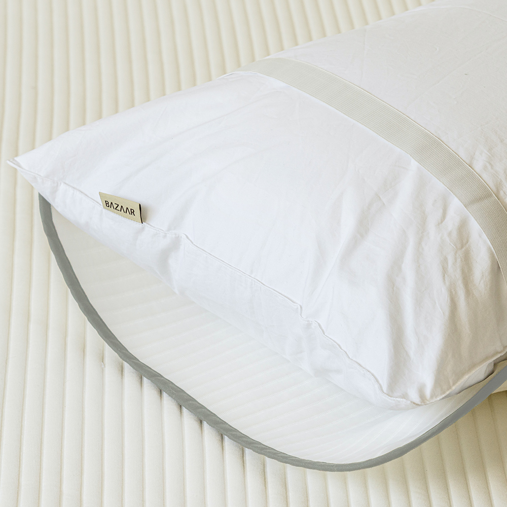 1+1 바자르 스테디 뱀부 먼지없는 밴딩 베개커버 40x60