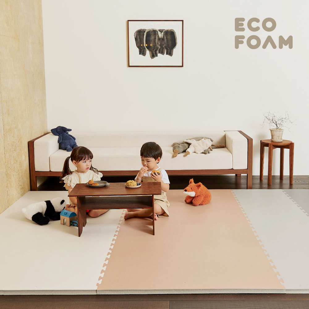 에코폼 층간소음매트 놀이방 퍼즐 오리지널 맘편한 PU 네츄럴코튼 100x100x2.5cm
