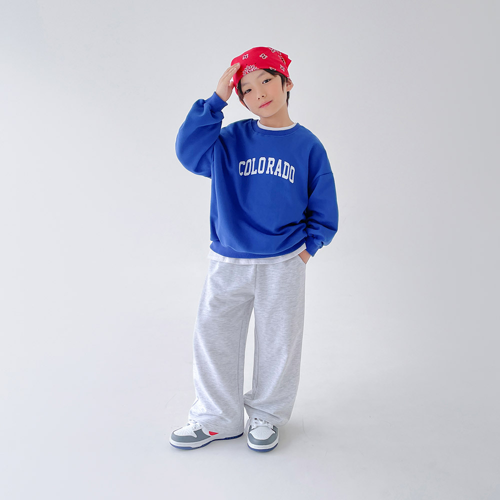 휘뚜루 트레이닝 팬츠 남자아이 남아 아동 키즈 어린이 초등 주니어 여름 사계절 간절기 데일리 베이직 와이드 밴딩 긴바지 - 상세 이미지 4