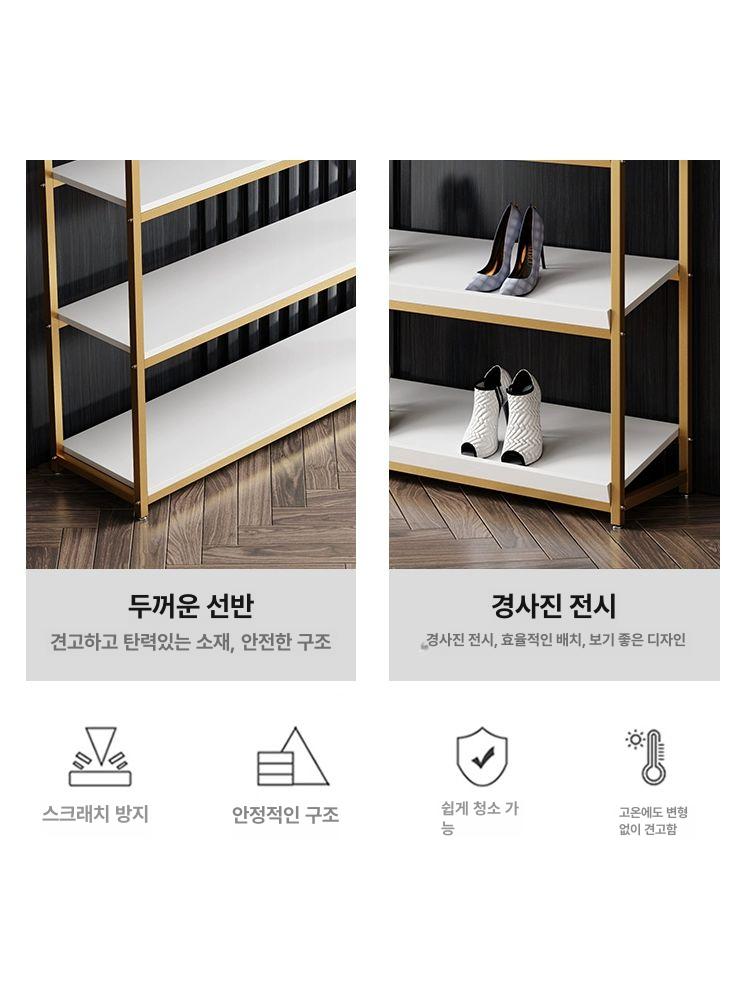 다층 신발 진열대 현관 슬림장 계단식 선반 장식장 A형 4겹 높이 80cm 115cm - 상세 이미지 4