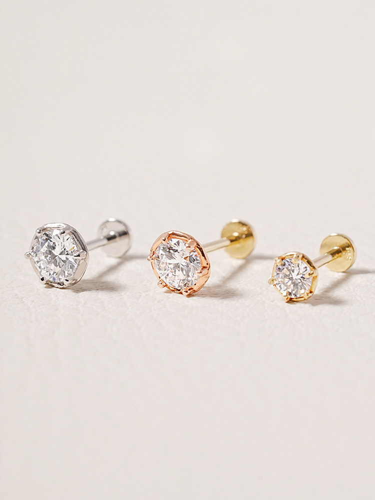 [0.8mm]14K 인터널 랩 다이아몬드 그레이스 라블렛 피어싱 귀걸이 1부 3부 이미지 8
