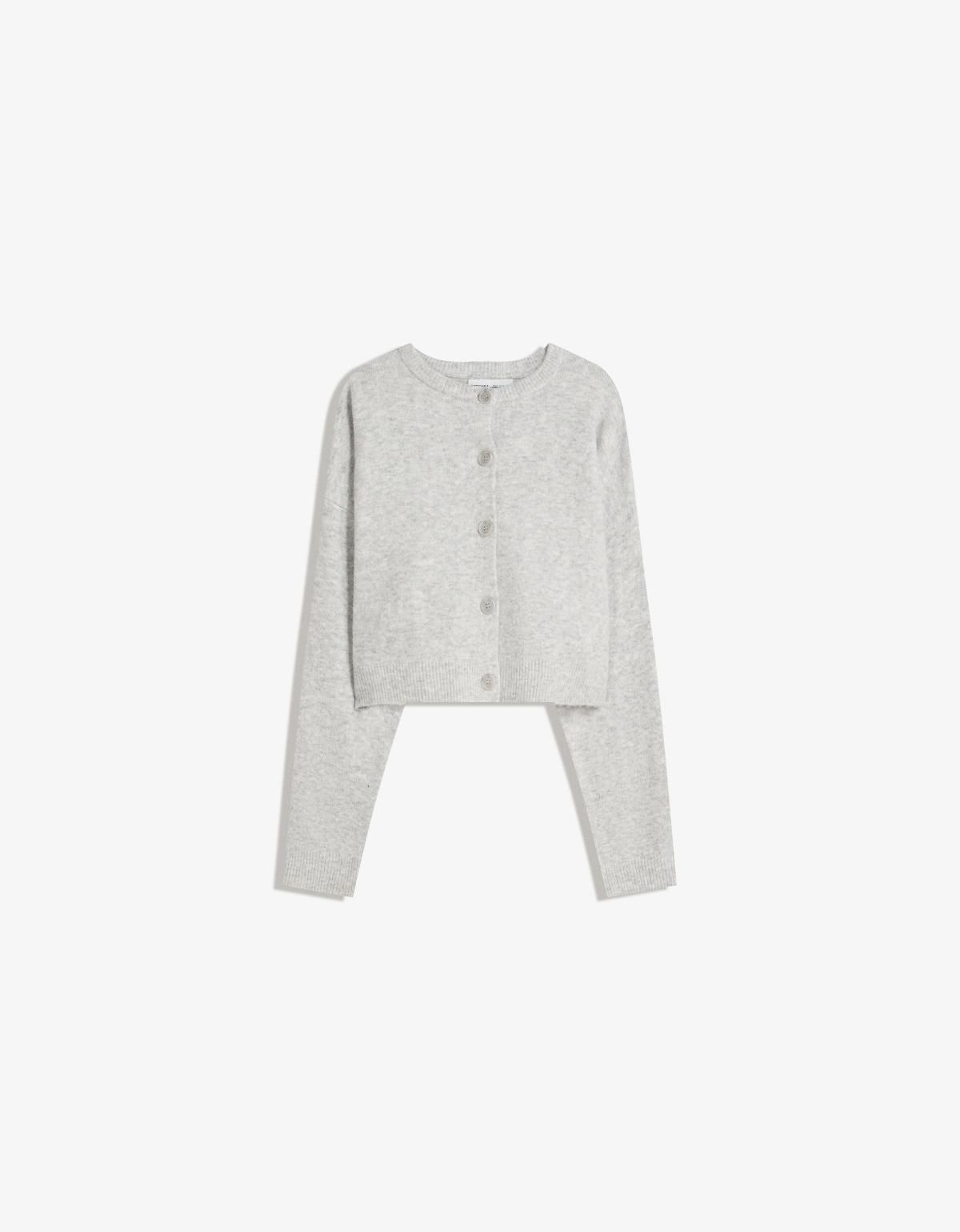 버쉬카 소프트터치 라운드넥 버튼 카디건 6985/693 GREY - 상세 이미지 3