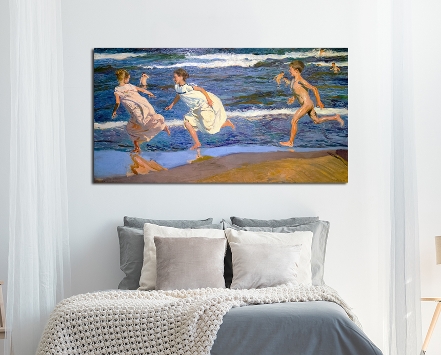 호아킨소로야 그림 거실 인테리어 액자 명화 여름 해변 달리기 클래식중형 - 상세 이미지 4