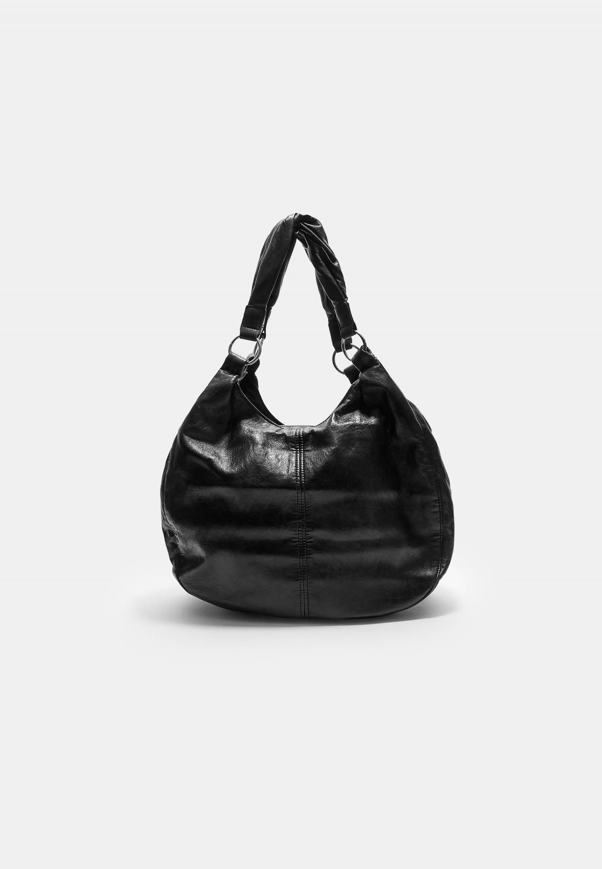 스트라디바리우스 레더 이펙트 베이직 탑핸들 토트백 3645/901 BLACK - 상품 이미지