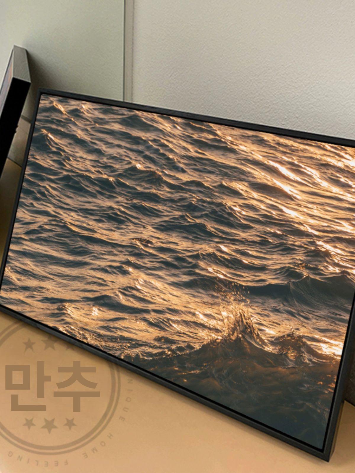 페인팅 대형 물액자 인테리어 그리기 아크릴화 D 100x70 가로형 우드 텍스처 - 상세 이미지 4