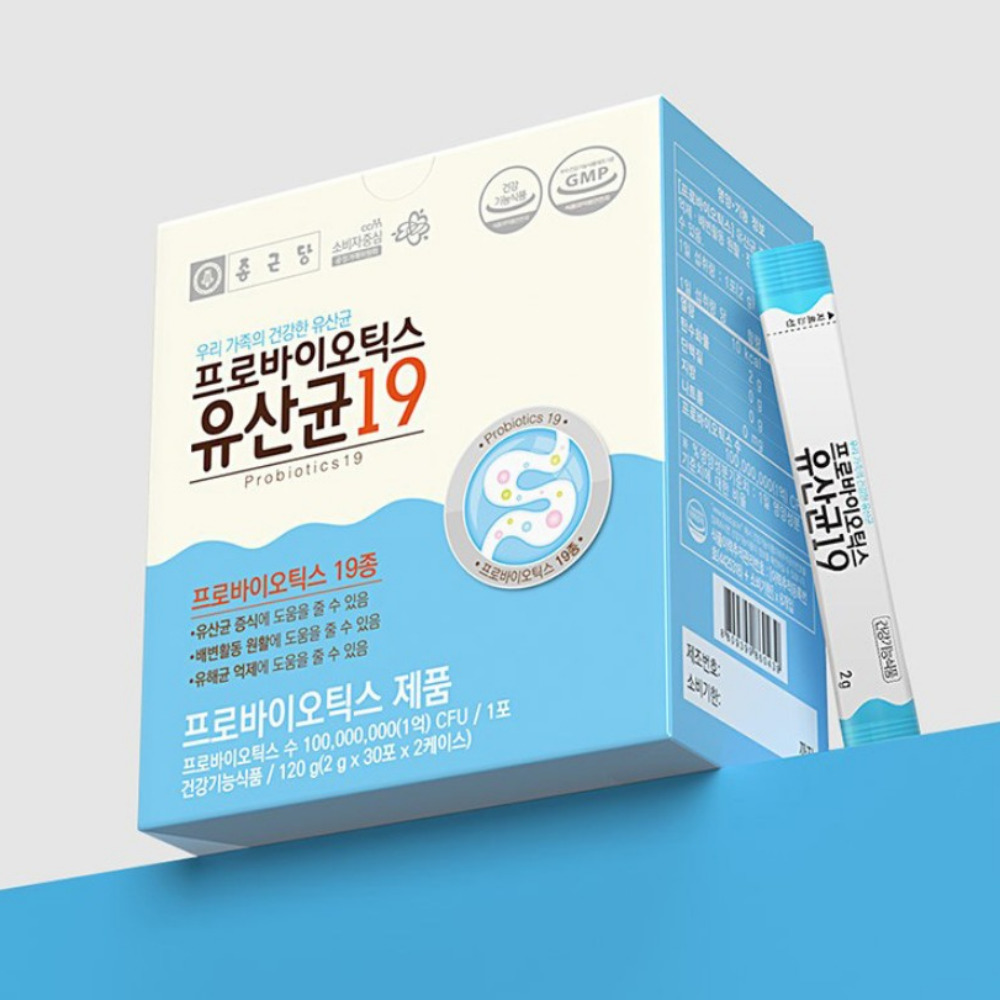 종근당 프로바이오틱스 유산균 다이렉트 락토 바실러스 프리바이오 60포, 1개 - 상품 이미지