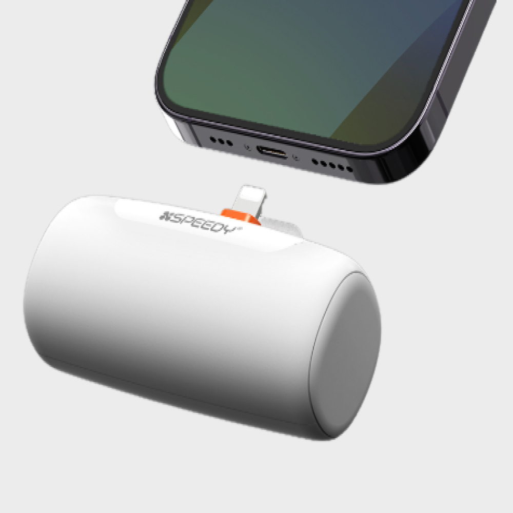 도킹형 보조배터리 고속 5000mAh 소형 아이폰 8핀 여행용 휴대용 일체형 - 메인 이미지