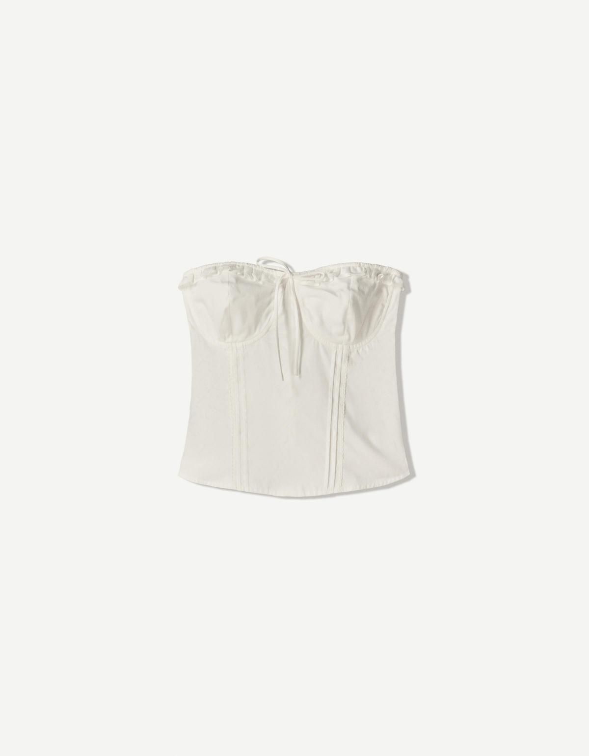 버쉬카 트렌디 포플린 뷔스티에 탑 3806/078 WHITE - 상품 이미지
