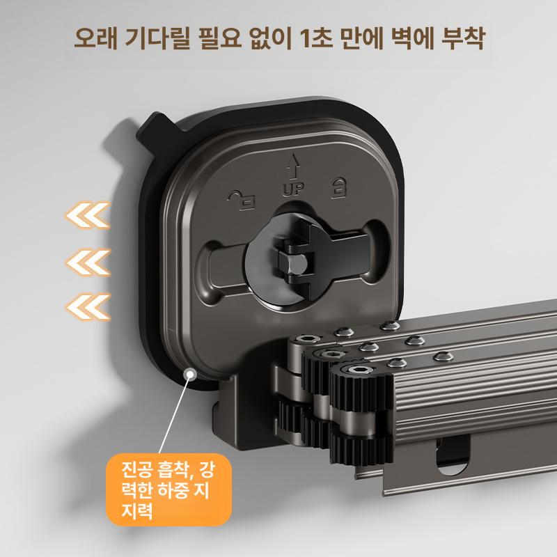 솔비에 공중부양빨래건조대 창문형 흡착식 공간활용 흡착식 걸이 2단 건그레이 - 상세 이미지 3