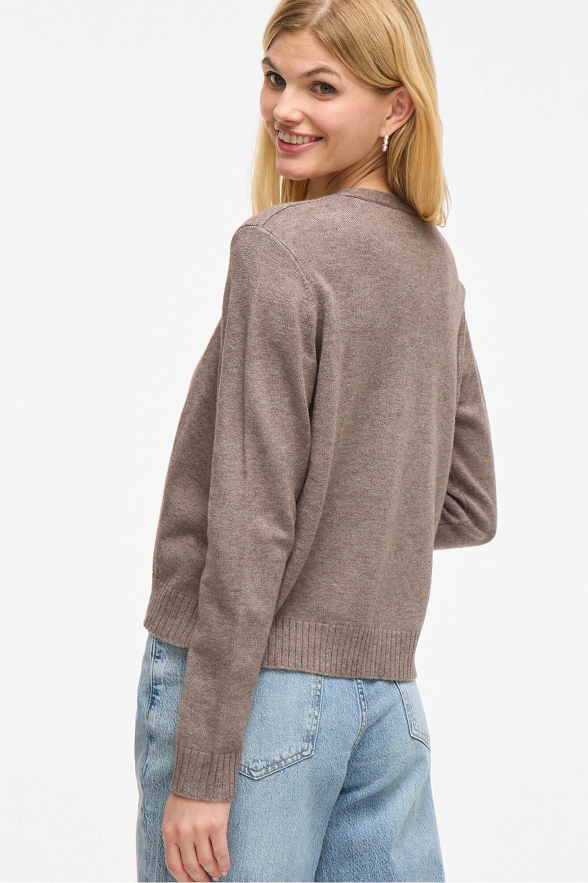 빌라 소프트 브라운 브이넥 니트 카디건 5795216 BEIGE - 상세 이미지 5