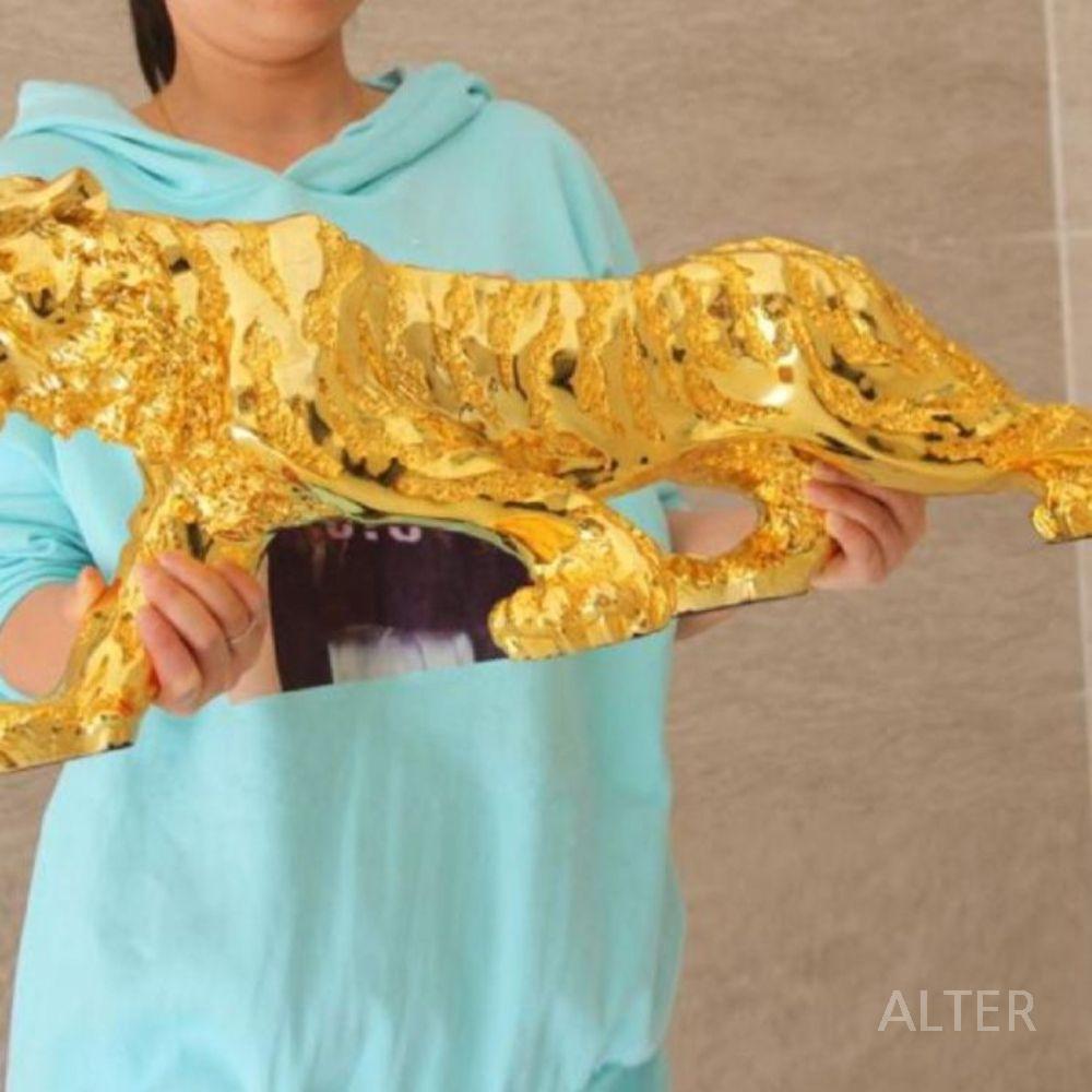 황동구리 호랑이 모형 개업 장식 데코 선물 소품 55CM 골드 호랑이 - 상세 이미지 3