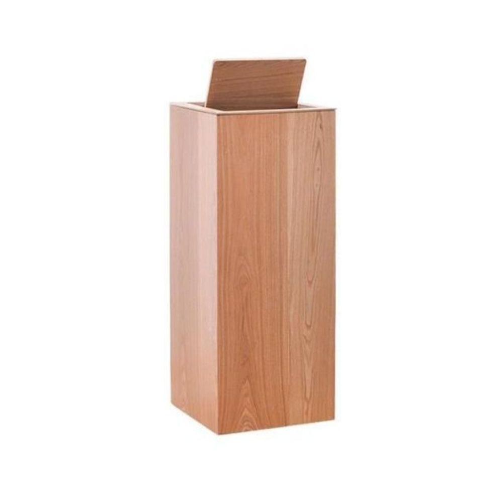 원목 휴지통 사각 호텔 나무 우드 쓰레기통 원목색 고급형 75x30cm+내통 - 상품 이미지