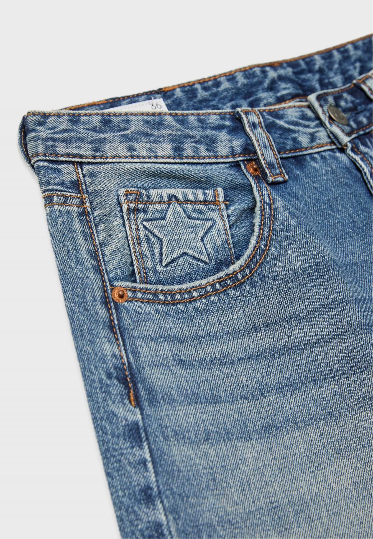 스트라디바리우스 Y2K 데님 로우웨이스트 와이드핏 청바지 4860/881 MEDIUM BLUE DENIM - 상세 이미지 4