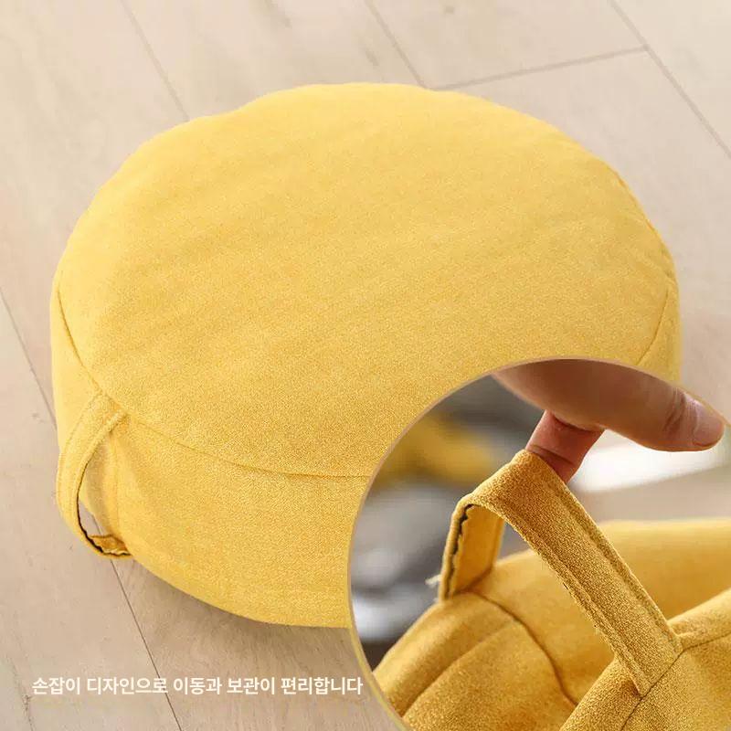 에어쿠션 좌식 원형방석 거실 멜란지그레이 카페 손님 갈색 시트 아그레이 직경 40x높이 15cm - 상세 이미지 4
