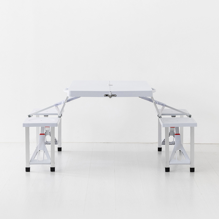 캠폴 야외 접이식테이블 4인세트 의자일체형 1350x855x660mm, 플랫 화이트 3569.8609