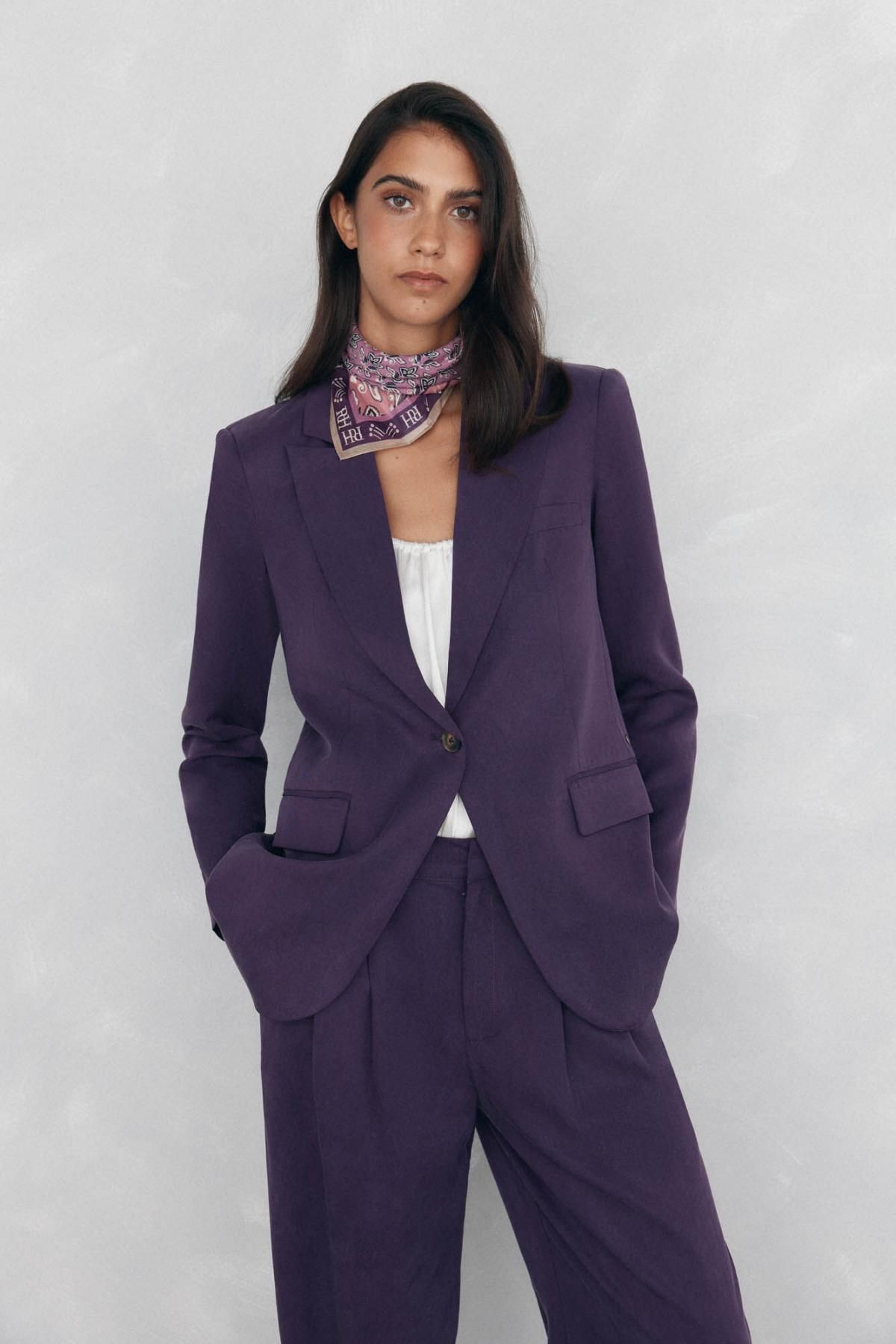 페드로 델 이에로 테일러드 퍼플 레귤러핏 블레이저 6752171 MORADO - 상세 이미지 2