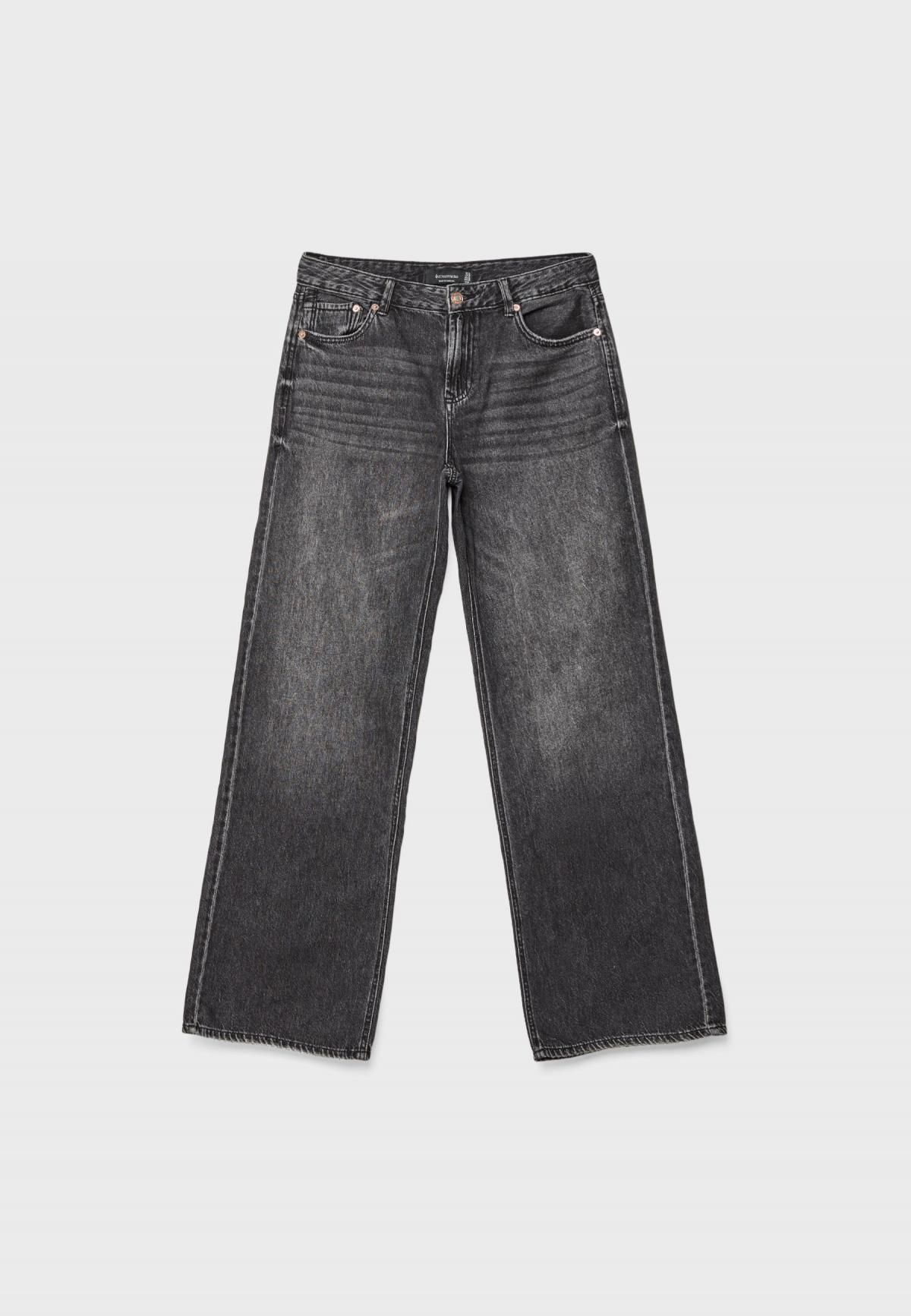 스트라디바리우스 트렌디 로우라이즈 와이드핏 데님 청바지 1441/620 BLACK DENIM WASH - 상세 이미지 2
