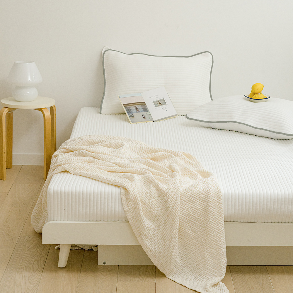 바자르 스테디 뱀부 누빔 밴딩 일체형 올인원 극세사 먼지없는 사계절 매트리스커버 SS