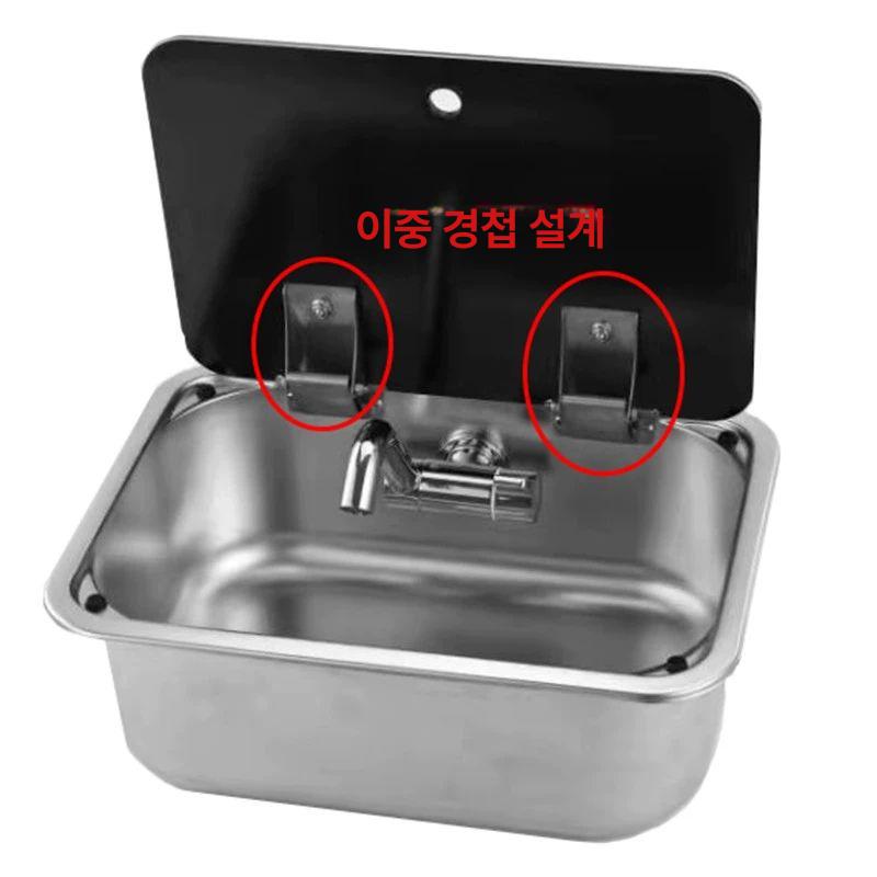 미니 캠핑카 씽크볼 냉온수 싱크볼 주방 씽크대 블랙싱크볼 교체 차박 - 상세 이미지 4