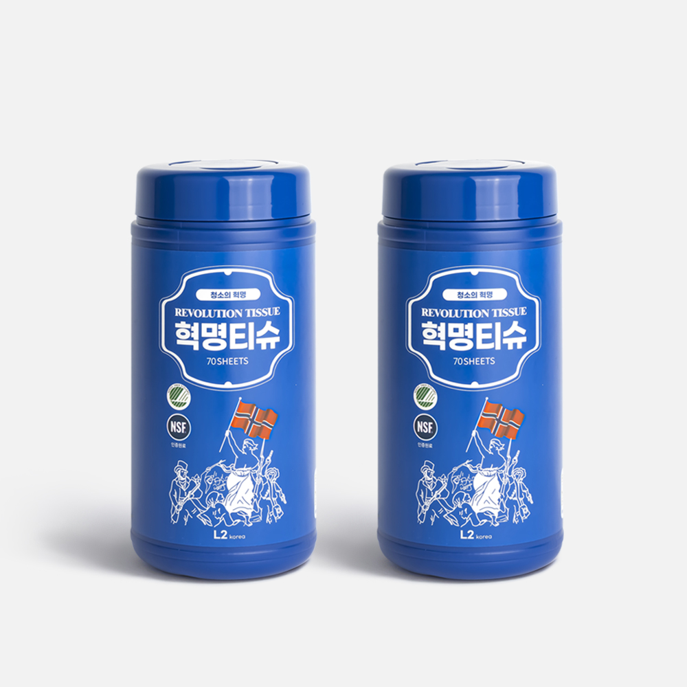 L2 혁명티슈 세정티슈 기름때 제거 다용도 청소 70매, 2팩