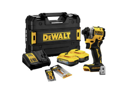 디월트 충전 임팩 드라이버 20V 1.7Ah 숏헤드 무선 임팩 드라이버 DCF850E2A 비트 포함