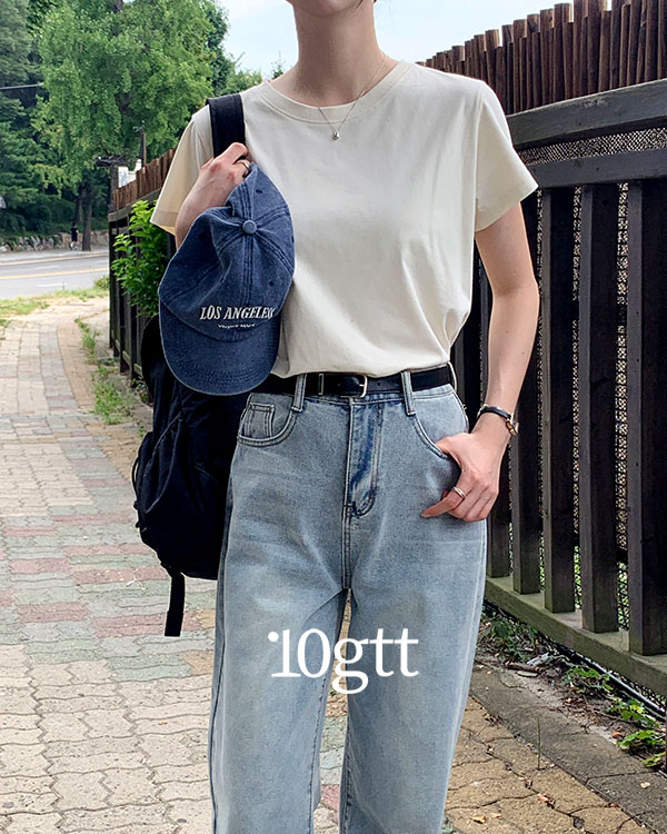 [자체제작] 반팔티 여름 자외선차단 시그니처 반팔 크롭 티셔츠 TS045 이미지 2