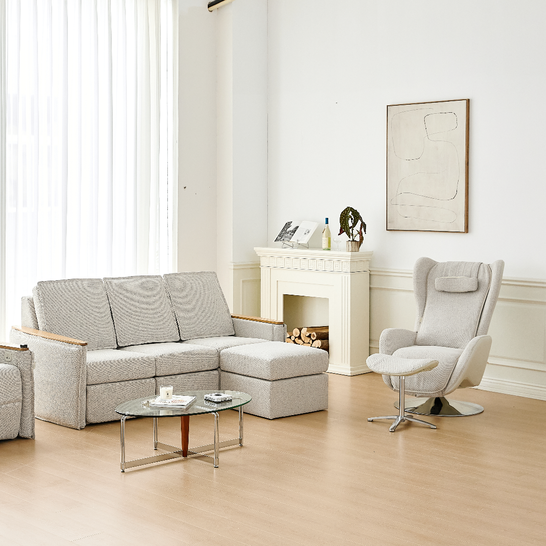 알트레스트 AL002 마사지 1인용 리클라이너 기능성 패브릭 안마의자 아이보리