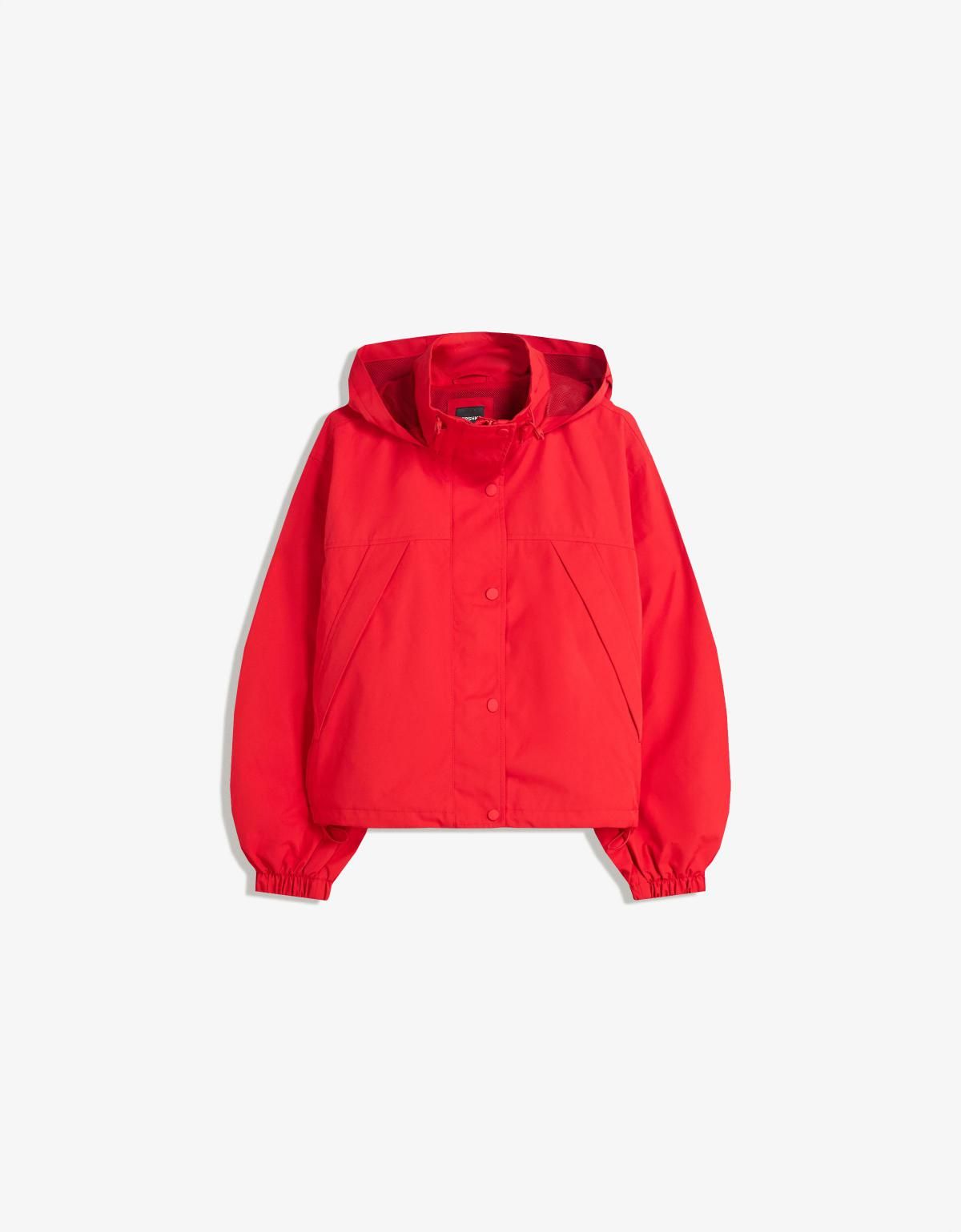 버쉬카 테크니컬 후드 레드 바람막이 재킷 6720/200 RED - 상품 이미지