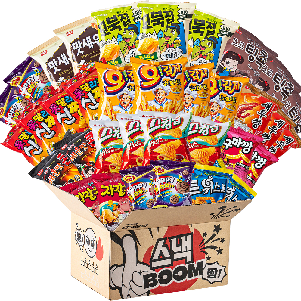 더하모니 미니스낵 BOOM 1호 탕비실 사무실 대용량과자 간식꾸러미 선물박스 - 상품 이미지