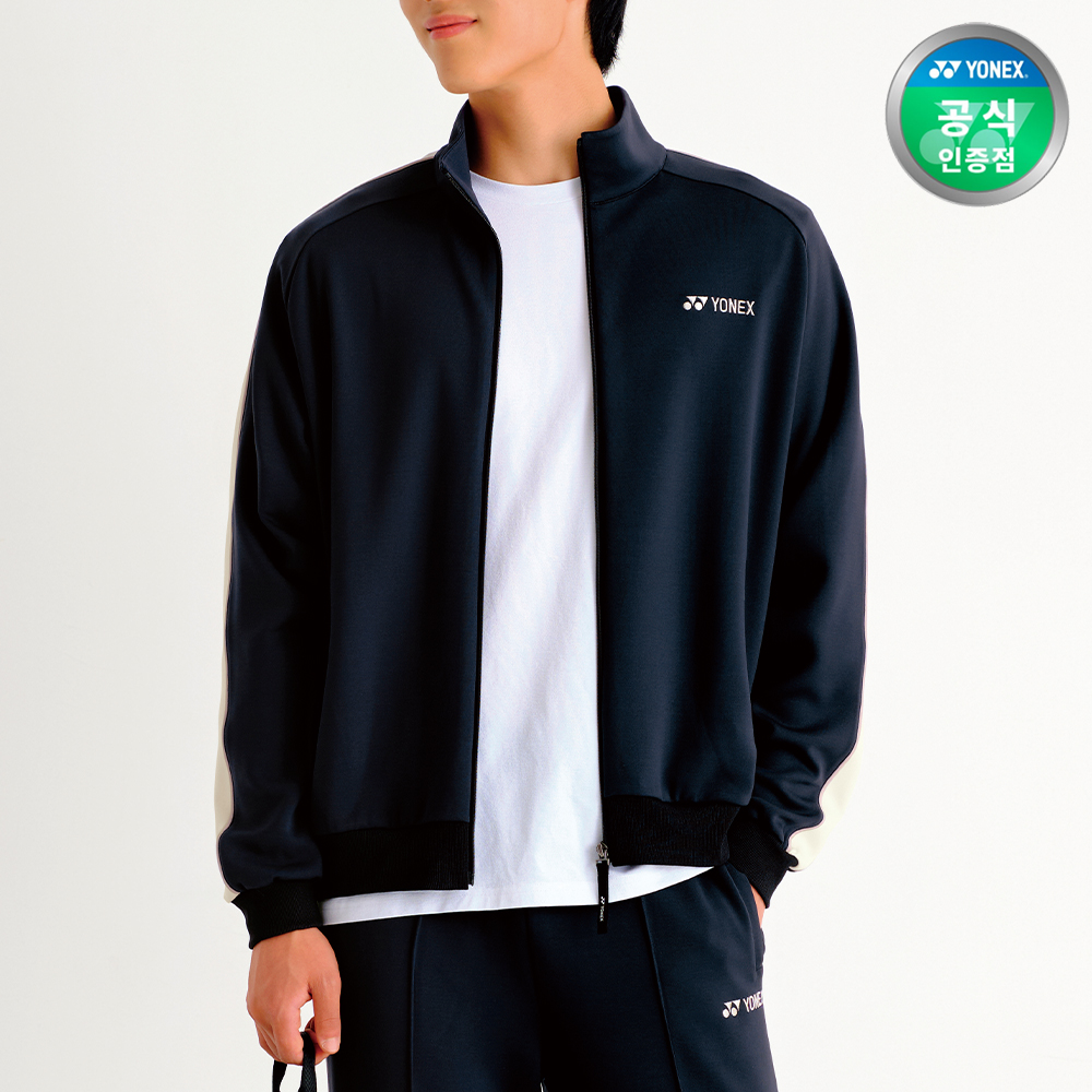 요넥스 253WU005U 배드민턴 트랙수트 상의 남녀공용 데일리웨어 미드나잇 블랙 - 상품 이미지