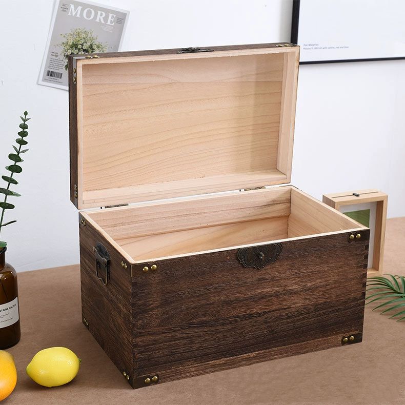 돈괘 고가구 빈티지 수납함 방탈출 오동나무 정리함 문갑 브라운 클릭 구매 50x30x30cm 판두께 0.9cm - 상품 이미지