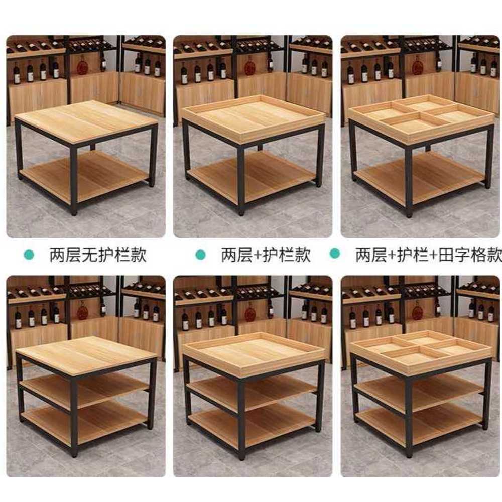 과일 진열대 평대 매장용 오픈형 진열 선반 판매대 120x80cm 2단 - 상세 이미지 4