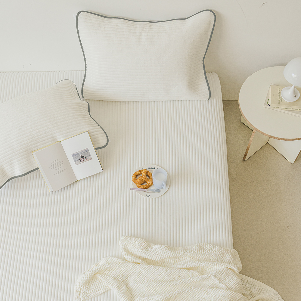 바자르 스테디 뱀부 누빔 밴딩 일체형 올인원 극세사 먼지없는 사계절 매트리스커버 SS