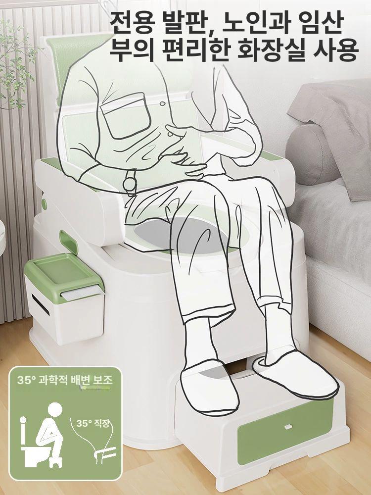 휴대용 좌변기 어른용 차박 일회용 캠핑용 요양원 럭셔리형 PU 부드러운 좌석 패드 A - 상세 이미지 5
