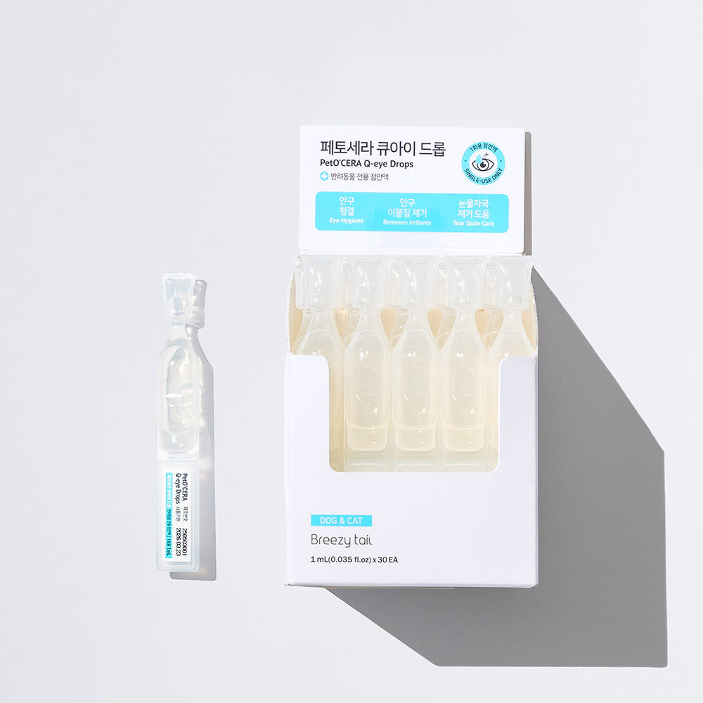 [고양이의 날] 페토세라 강아지 고양이 인공눈물 큐아이 드롭 눈물세정제 30ml, 1개 - 상품 이미지