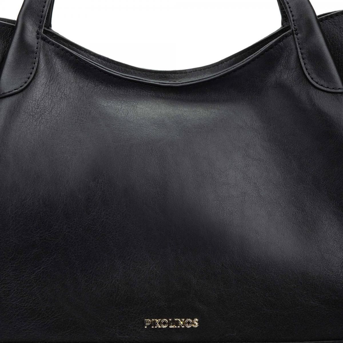 피콜리노스 블랙 베이직 레더 토트백 ARES WHA-373C1 BLACK - 상세 이미지 3