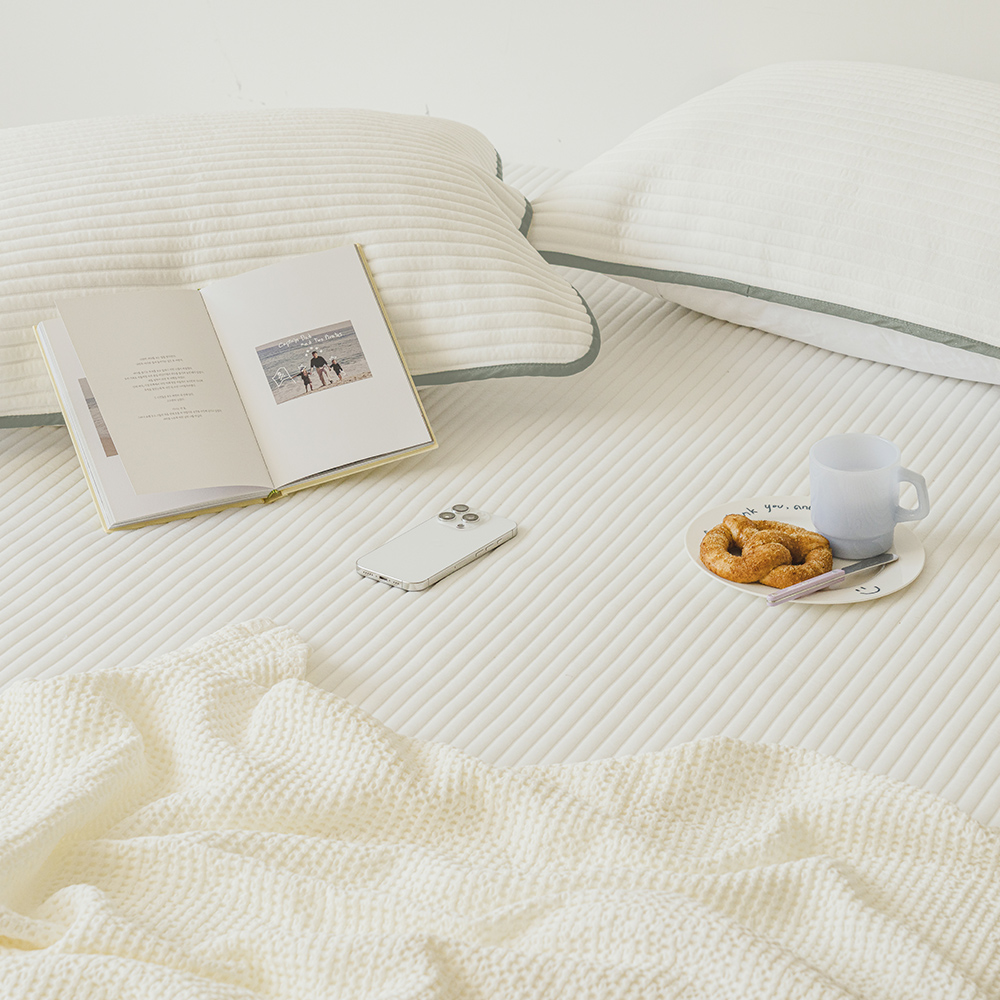 1+1 바자르 스테디 뱀부 먼지없는 밴딩 베개커버 40x60