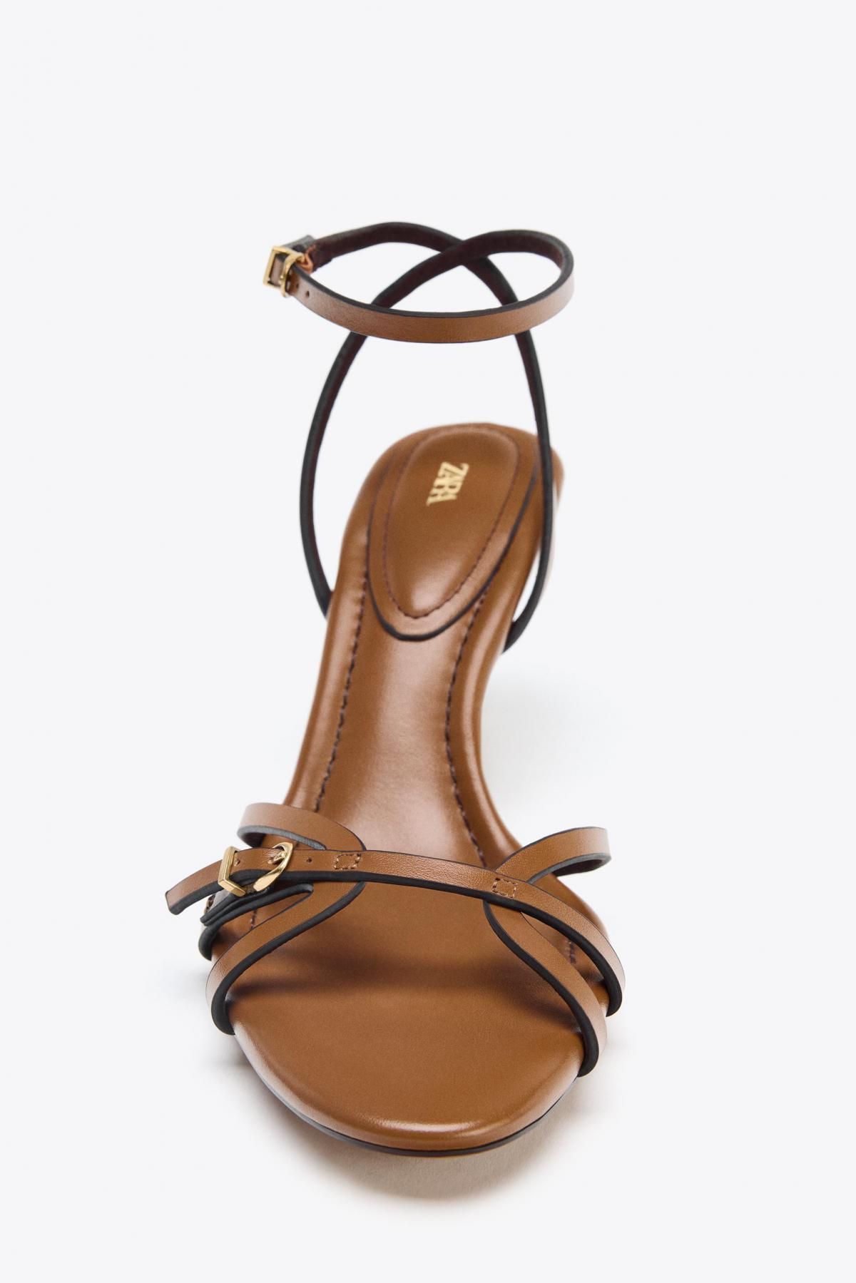 자라 브라운 베이직 스트랩 하이힐 샌들 2363/610 BROWN - 상세 이미지 4