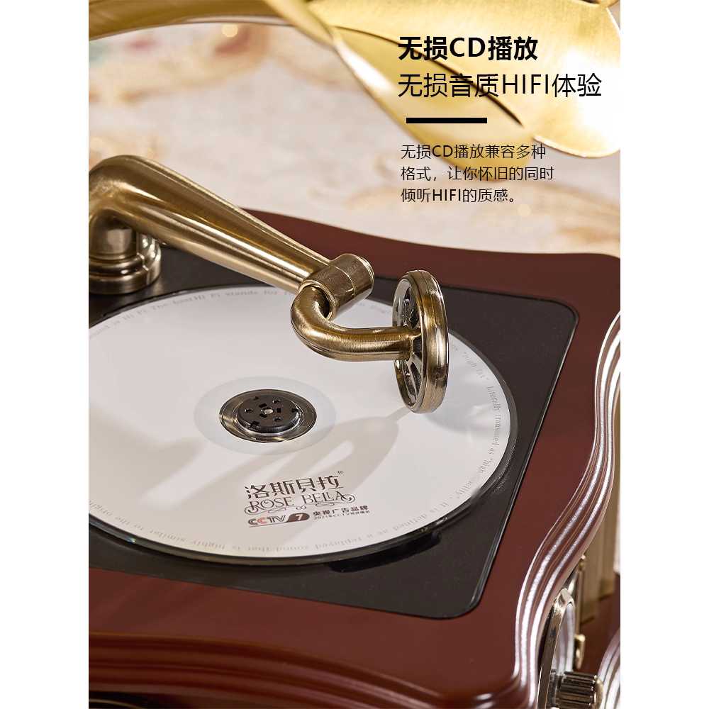 레트로 측음기 턴테이블 빈티지 블루투스 스피커 월넛+16G USB - 상세 이미지 5