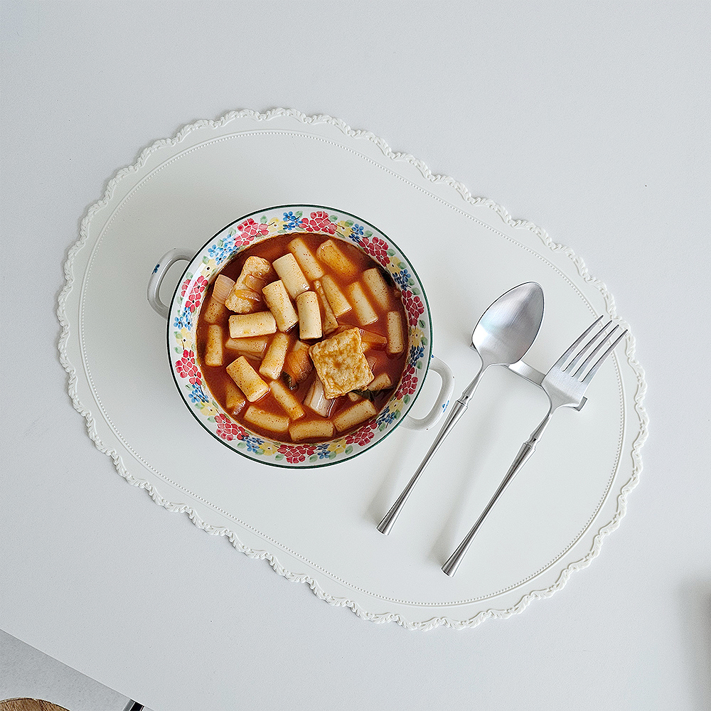 루오 식탁매트 레이스 실리콘 방수 테이블매트