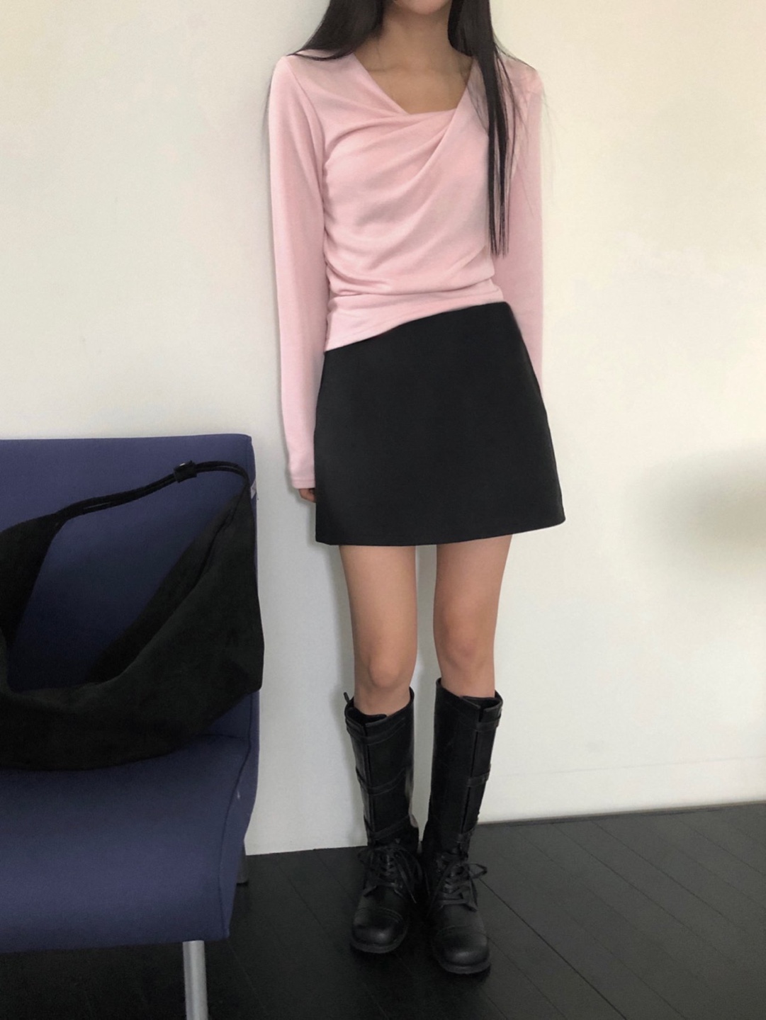 제인 언발 꼬임 셔링 드레이프 티 이미지 8