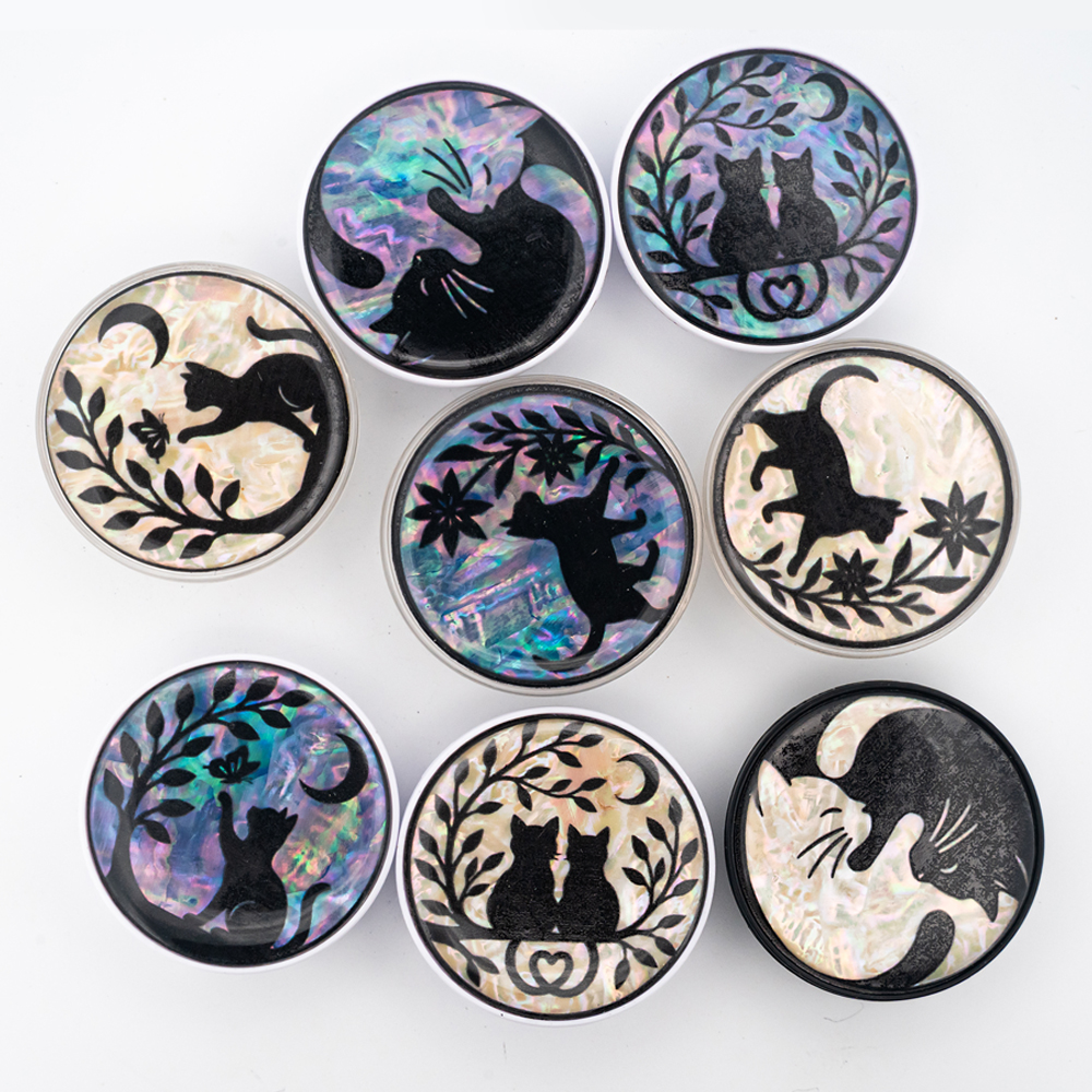 동물자개 시리즈 고양이 핸드폰 나전칠기 맥세이프 그립톡 시리즈 박물관굿즈