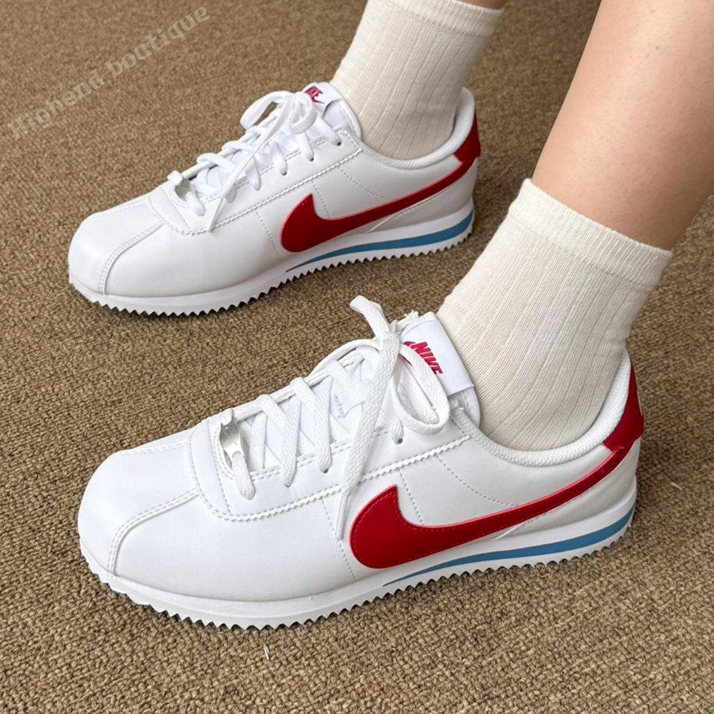나이키 코르테즈 여성 가죽 단화 신발 여성스니커즈 화이트 레드 블루, 250