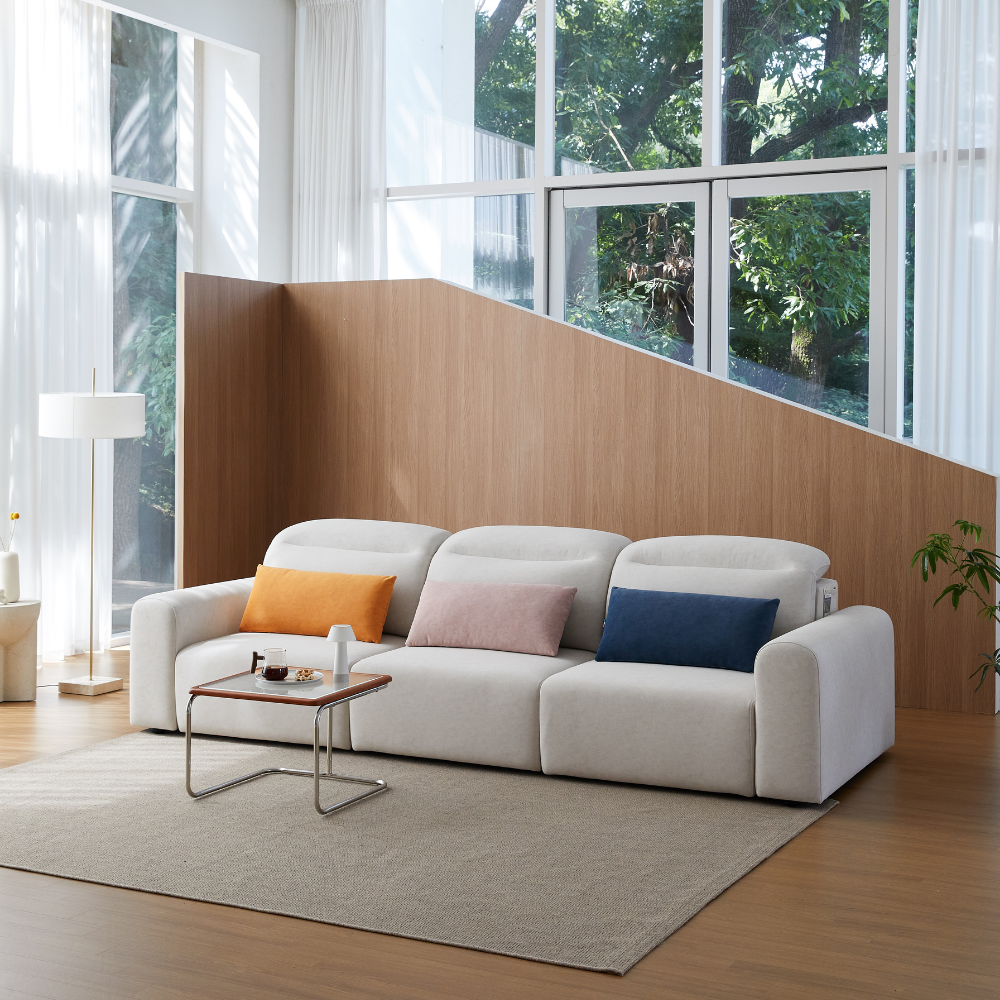 소파인 미토 4인용 전동 리클라이너 모션 소파 컬러쿠션 내장 확인 지퍼 포함