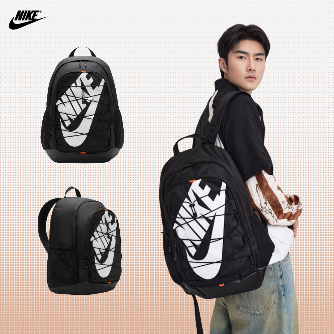 [국내매장판] 나이키 백팩 중학생 고등학생 대학생 책가방 헤이워드 여행 노트북 가방 블랙화이트(오렌지포인트)