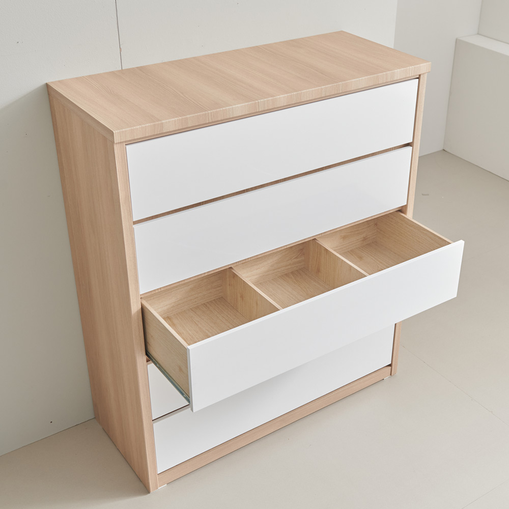 일린 옷서랍장 광폭 칸막이 드레스룸 수납장 1200x500x1408mm, 5단, 네추럴