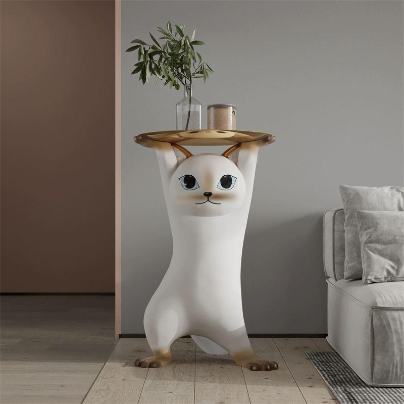 고양이 트레이 대형 테이블 장식품카페 선물용 카페 모래조각 요염 고양이 바닥 62cm A - 상세 이미지 3
