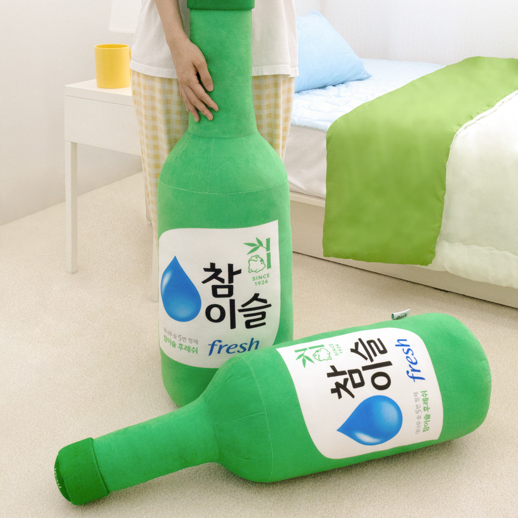 참이슬 후레쉬 소주병필로우 그린, 23x82cm - 상세 이미지 4